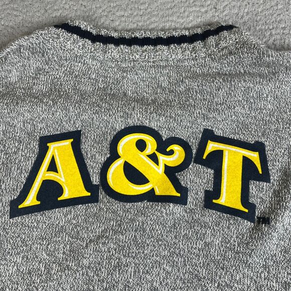 North Carolina AT&T Aggies Sweater Mens L Cardigan Full Zip Varsity Elbow Patch - Picture 7 of 12